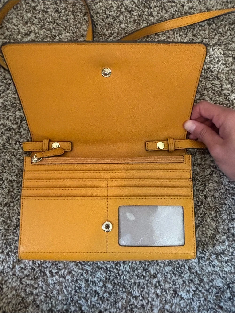 Michael Kors Yellow Saffiano Leather Crossbody Clutch Bag